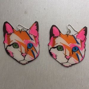 ⚡️HP⚡️Bowie Ziggy Stardust Cat earrings